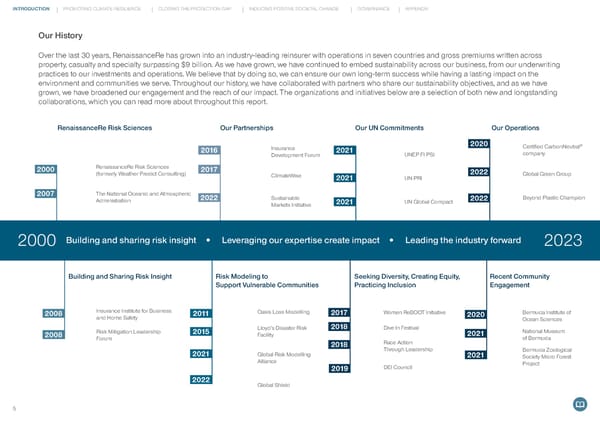 RenaissanceRe Sustainability Report 2022 - Page 6